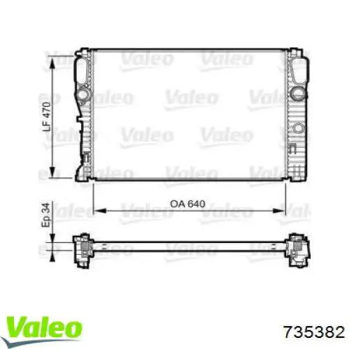 Compre 735382 VALEO Radiador de esfriamento de motor