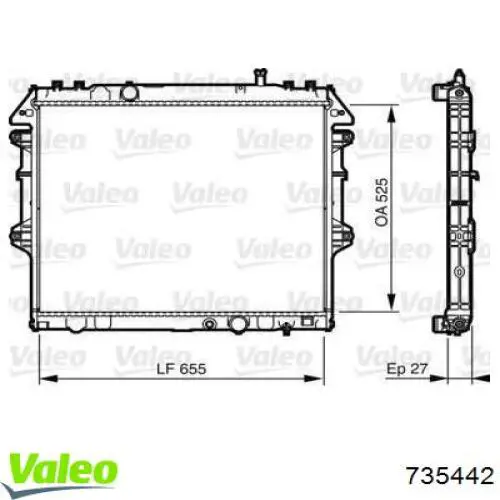 Compre 735442 VALEO Radiador de esfriamento de motor