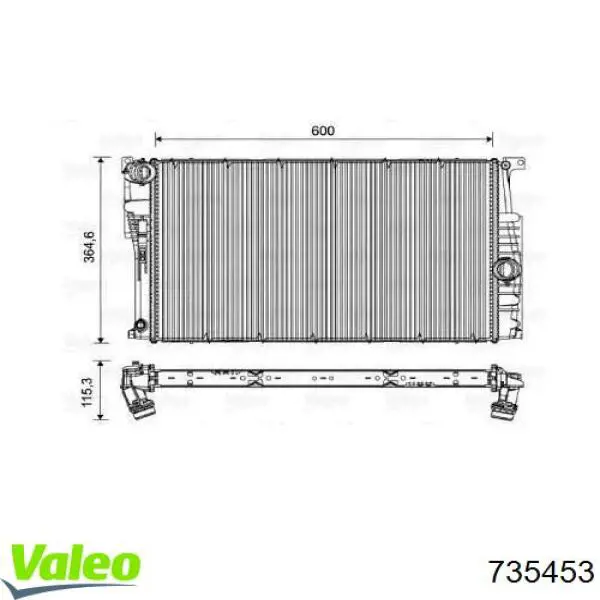 735453 VALEO Radiador de esfriamento de motor