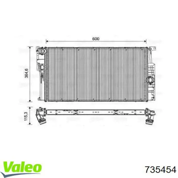 Compre 735454 VALEO Radiador de esfriamento de motor
