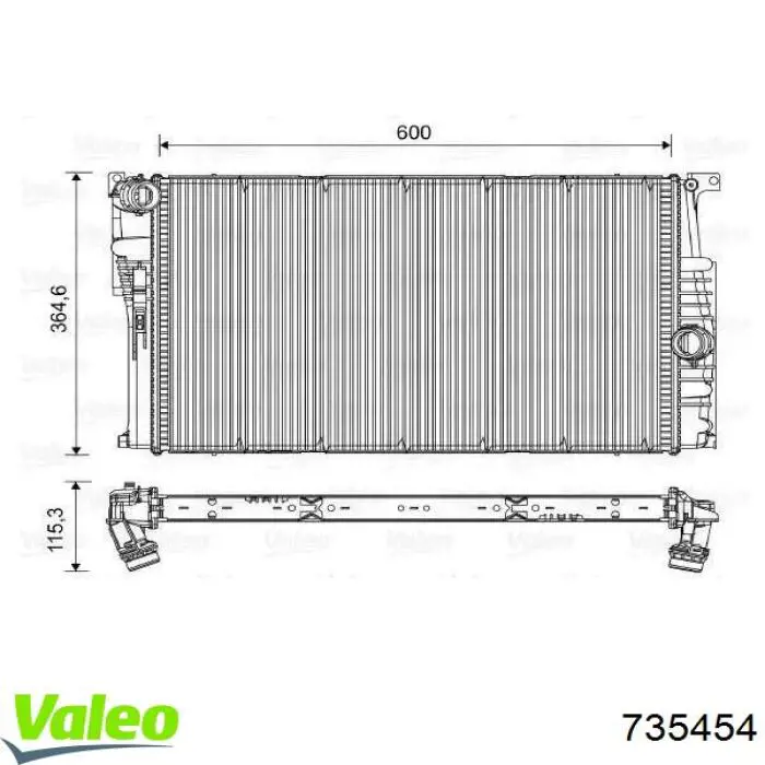 735454 VALEO Radiador de esfriamento de motor