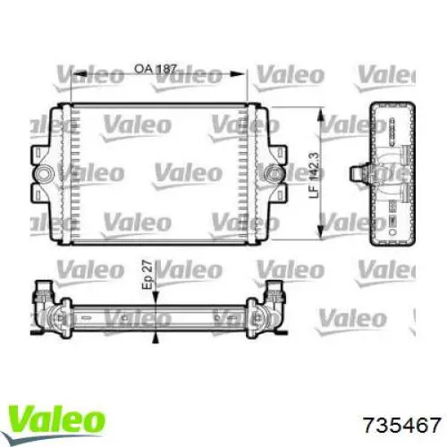 Compre 735467 VALEO Radiador de esfriamento de motor adicional