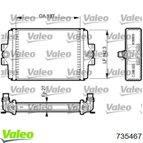 Radiador de esfriamento de motor adicional VALEO 735467 preço, a partir de 78,13 USD