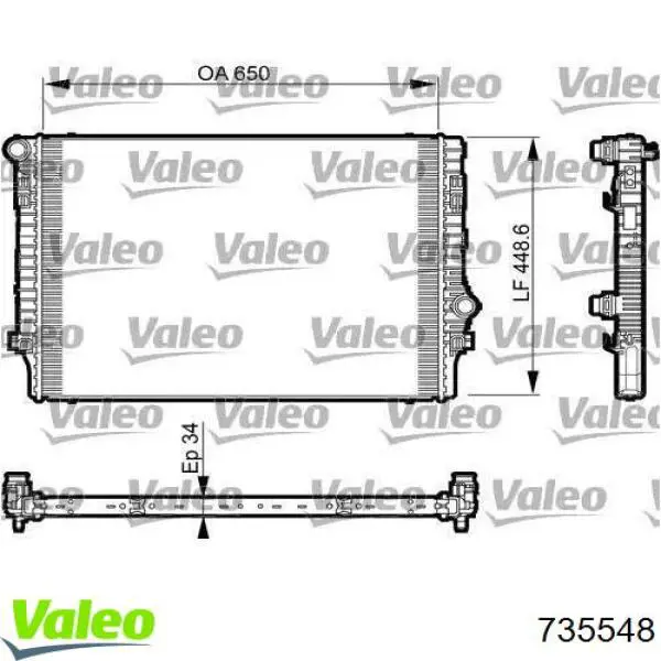 Radiador de esfriamento de motor VALEO 735548 preço, a partir de 128,66 USD