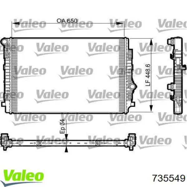 Radiador de esfriamento de motor VALEO 735549 preço, a partir de 162,67 USD