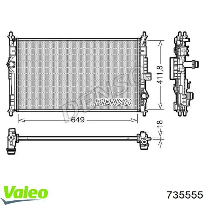 Radiador de esfriamento de motor 1610017680 Peugeot/Citroen