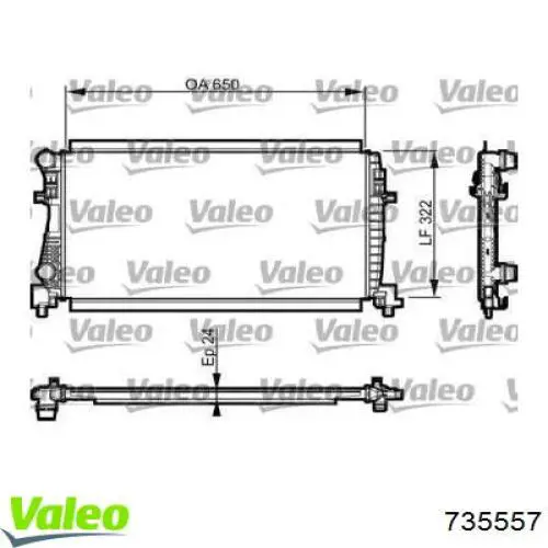 Radiador de esfriamento de motor VALEO 735557 preço, a partir de 111,64 USD