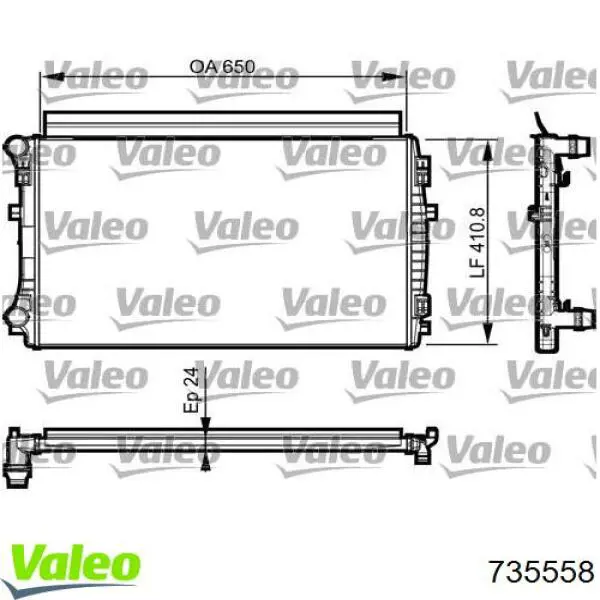 Radiador de esfriamento de motor VALEO 735558 preço, a partir de 121,94 USD