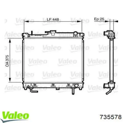 735578 VALEO Radiador de esfriamento de motor
