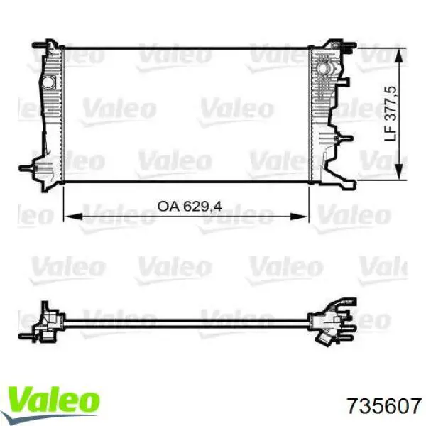 735607 VALEO Radiador de esfriamento de motor