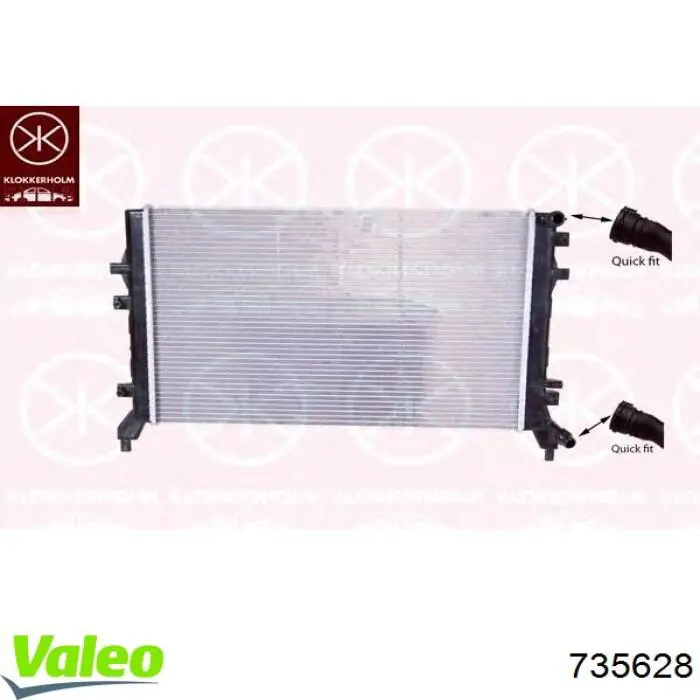 Radiador de esfriamento de motor 735628 VALEO