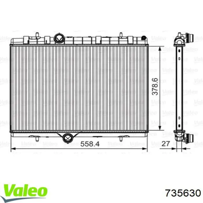 9800482380 Peugeot/Citroen Radiador de esfriamento de motor