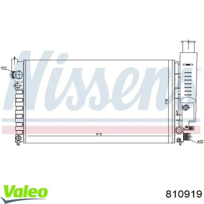 810919 VALEO Radiador de esfriamento de motor