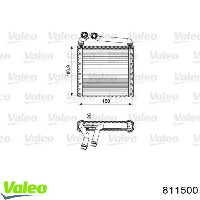 811500 VALEO Radiador de forno (de aquecedor)