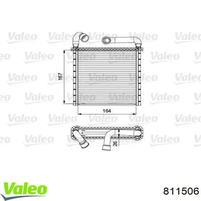 811506 VALEO Radiador de forno (de aquecedor)