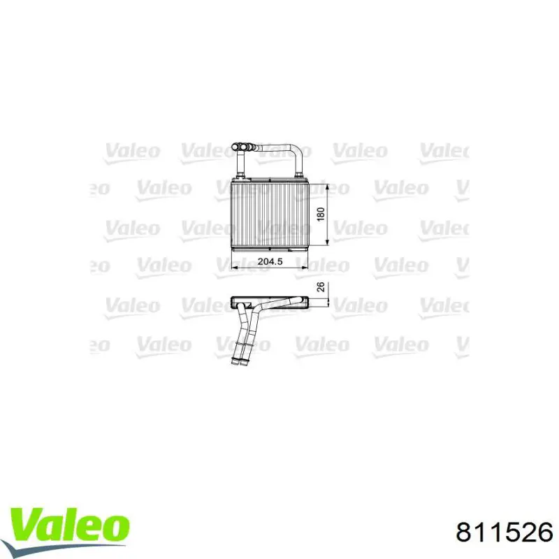811526 VALEO Radiador de forno (de aquecedor)