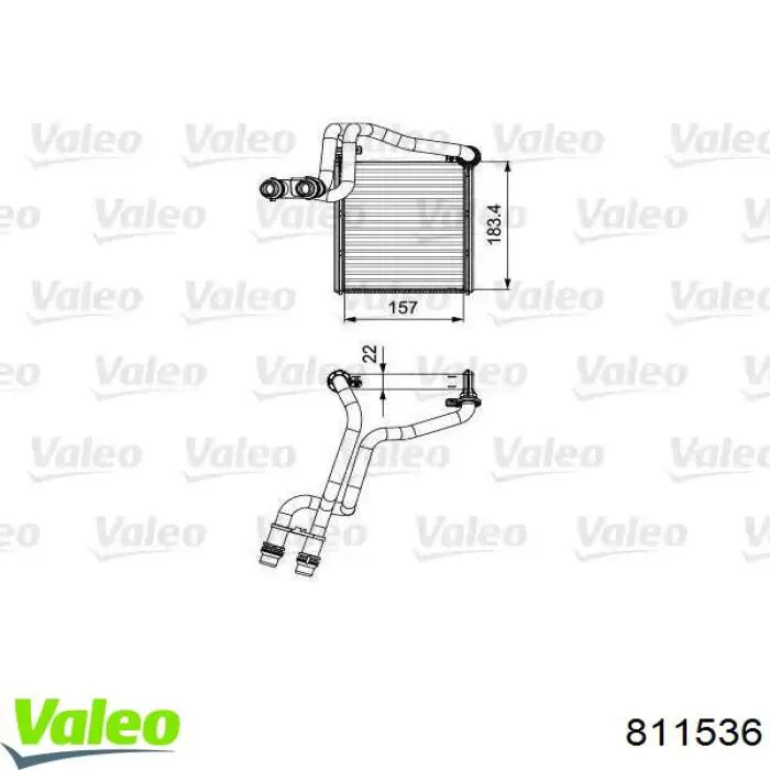 Radiador de forno (de aquecedor) VALEO 811536 preço, a partir de 92,95 USD