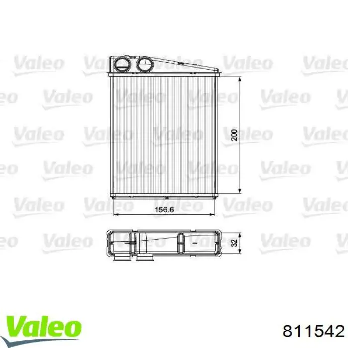 811542 VALEO Radiador de forno (de aquecedor)
