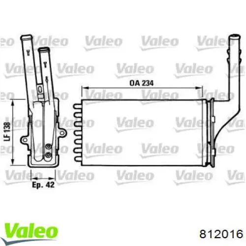 Radiador de forno (de aquecedor) 812016 VALEO