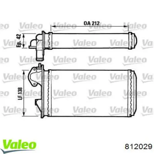 Radiador de forno (de aquecedor) 812029 VALEO