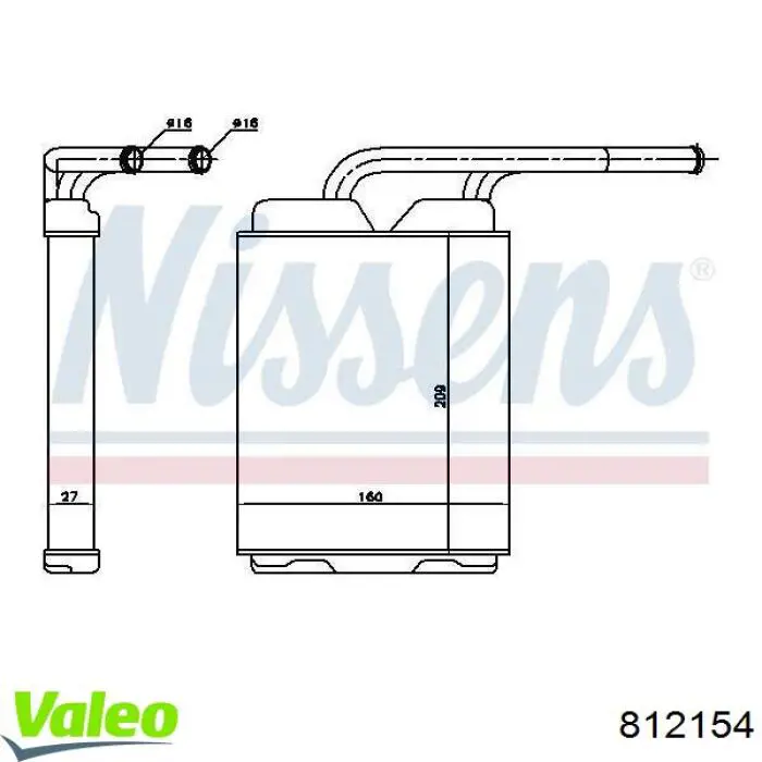 Radiador de forno (de aquecedor) 812154 VALEO