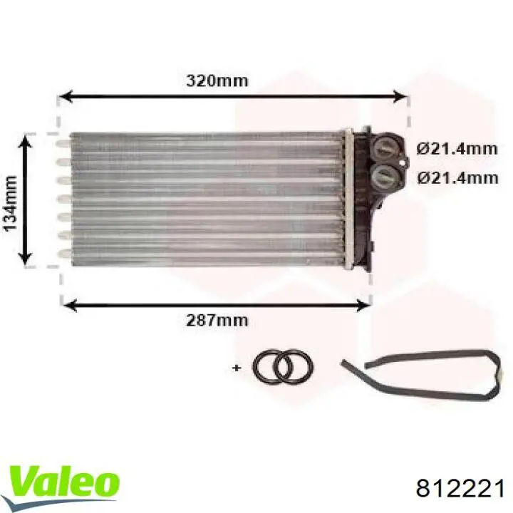 Radiador de forno (de aquecedor) VALEO 812221 preço, a partir de 28,38 USD