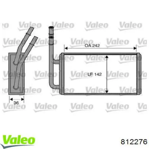 Radiador de forno (de aquecedor) 812276 VALEO