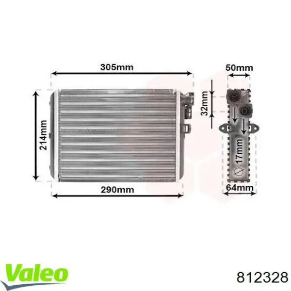 Radiador de forno (de aquecedor) 812328 VALEO