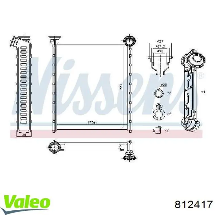 Compre 812417 VALEO Radiador de forno (de aquecedor)