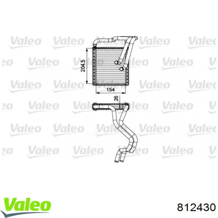 812430 VALEO Radiador de forno (de aquecedor)