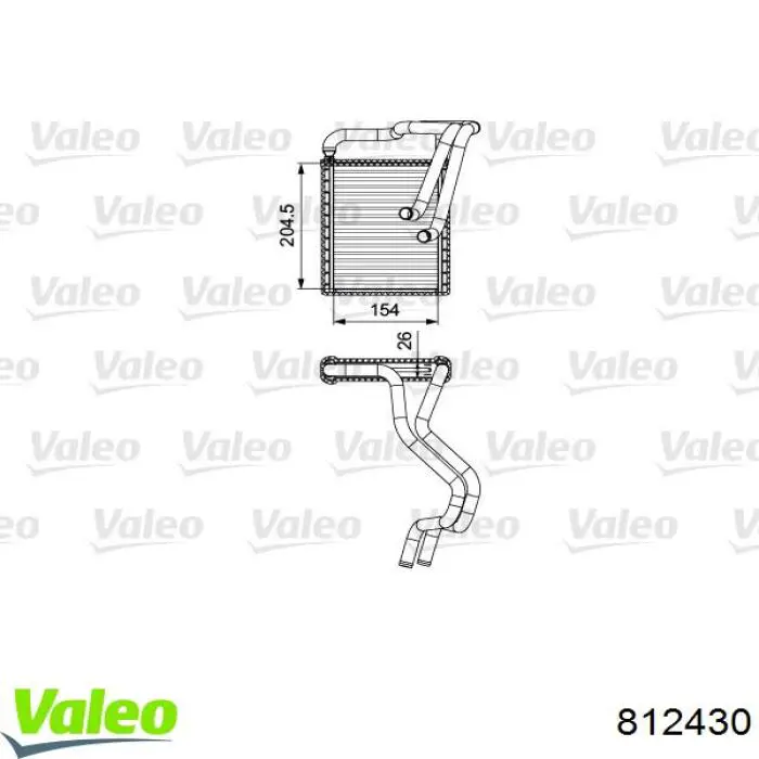 Radiador de forno (de aquecedor) VALEO 812430 preço, a partir de 93,45 USD