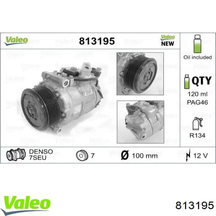 Compressor de aparelho de ar condicionado VALEO 813195 preço, a partir de 345,29 USD