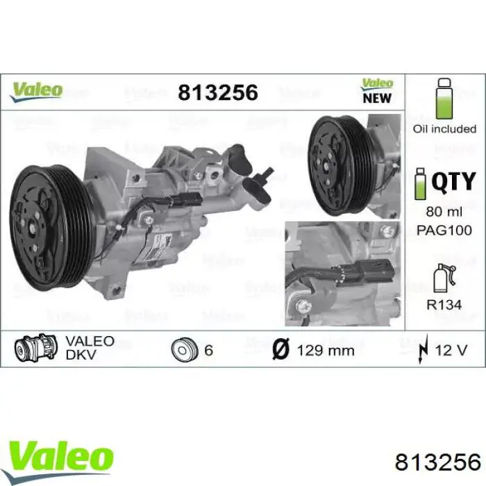 Compressor de aparelho de ar condicionado VALEO 813256 preço, a partir de 354,31 USD