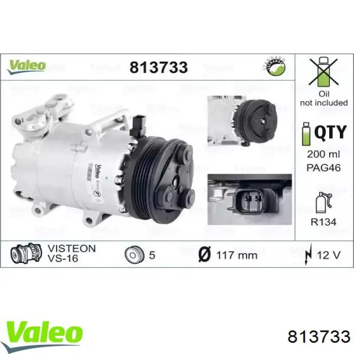 813733 VALEO Compressor de aparelho de ar condicionado