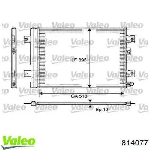 Radiador de aparelho de ar condicionado 814077 VALEO