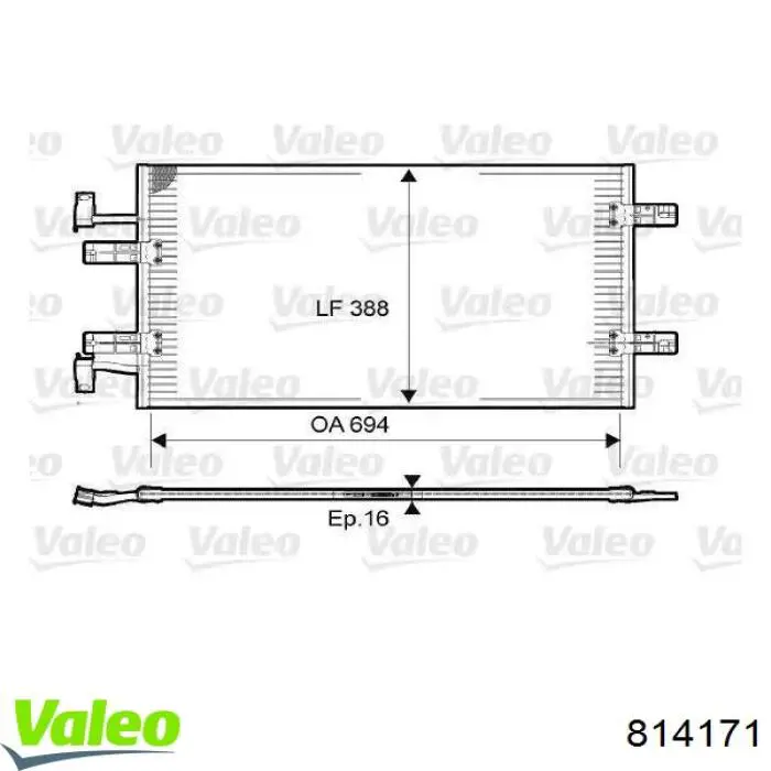 Compre 814171 VALEO Radiador de aparelho de ar condicionado