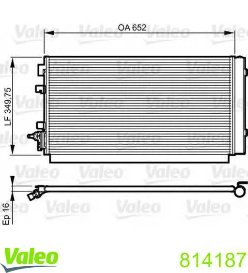 814187 VALEO Radiador de aparelho de ar condicionado
