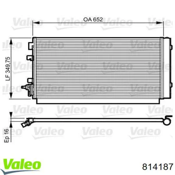 Radiador de aparelho de ar condicionado 814187 VALEO