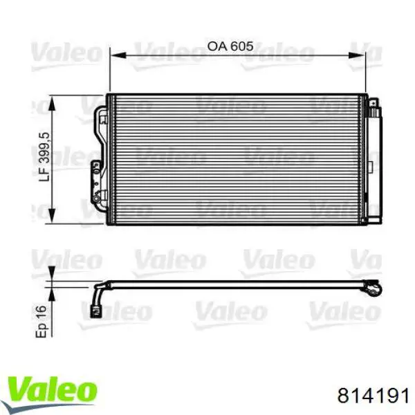 814191 VALEO Radiador de aparelho de ar condicionado