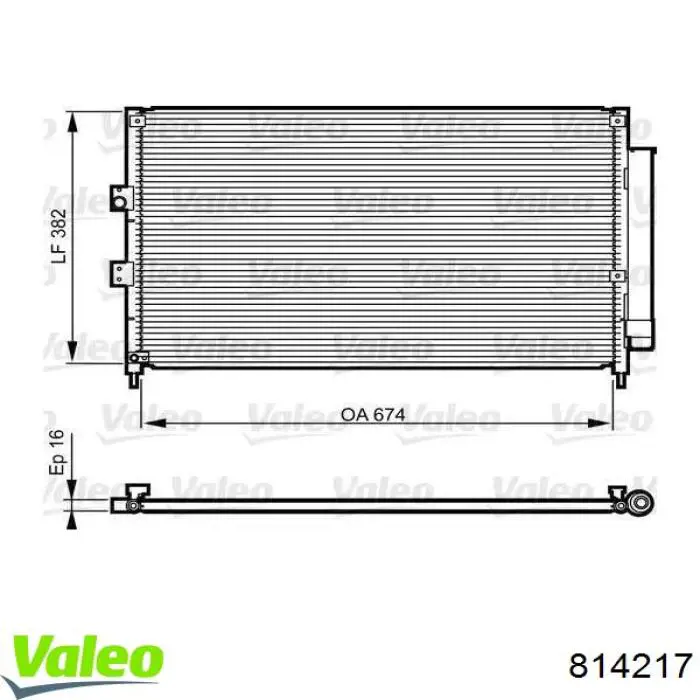 814217 VALEO Radiador de aparelho de ar condicionado