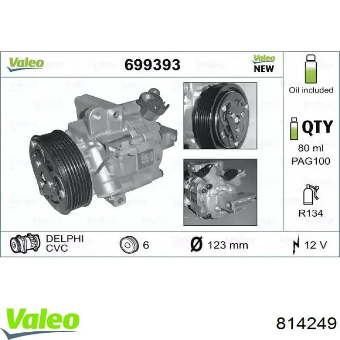 Radiador de aparelho de ar condicionado 814249 VALEO