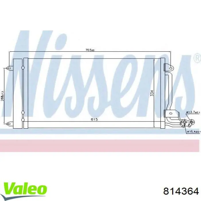 Compre 814364 VALEO Radiador de aparelho de ar condicionado