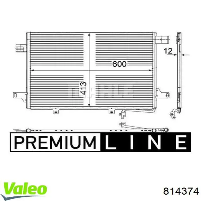 Radiador de aparelho de ar condicionado VALEO 814374