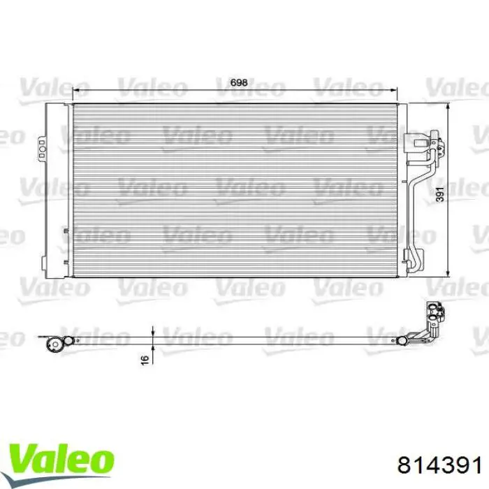 814391 VALEO Radiador de aparelho de ar condicionado