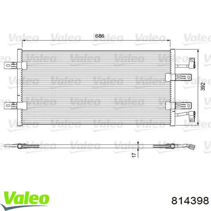 814398 VALEO Radiador de aparelho de ar condicionado