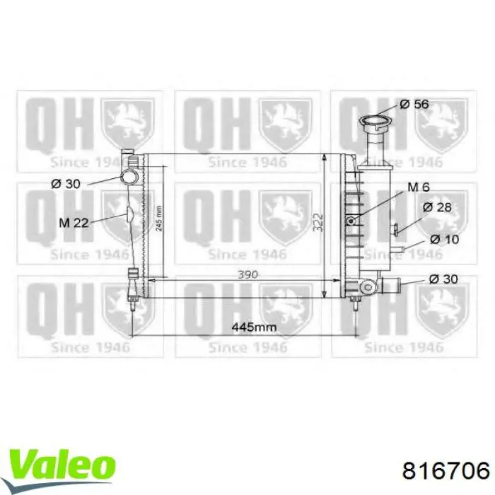 Compre 816706 VALEO Radiador de esfriamento de motor