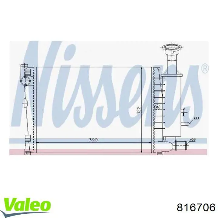 Radiador de esfriamento de motor VALEO 816706 preço, a partir de 74,10 USD