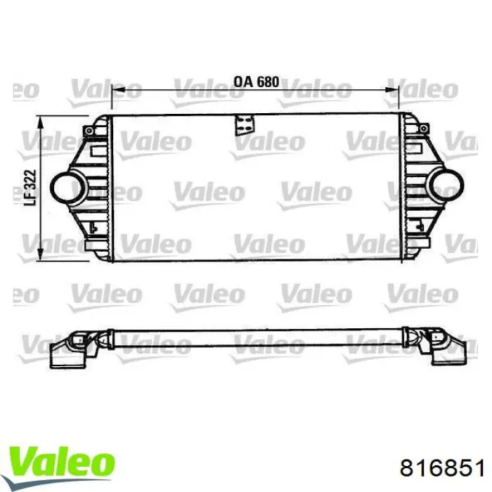 Radiador de intercooler 816851 VALEO