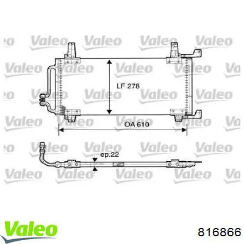 Radiador de aparelho de ar condicionado VALEO 816866 preço, a partir de 97,40 USD