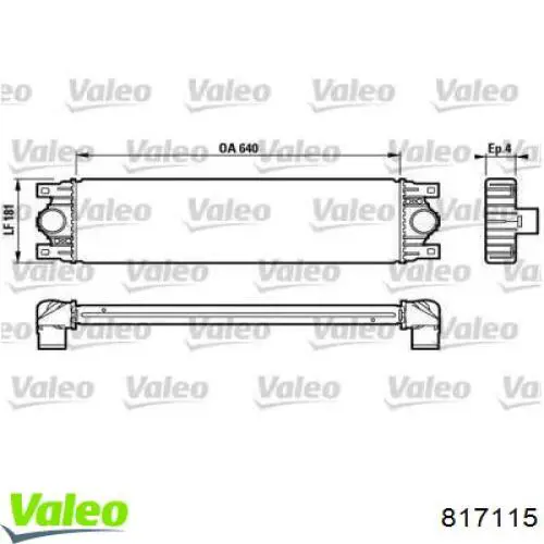 Radiador de intercooler 817115 VALEO